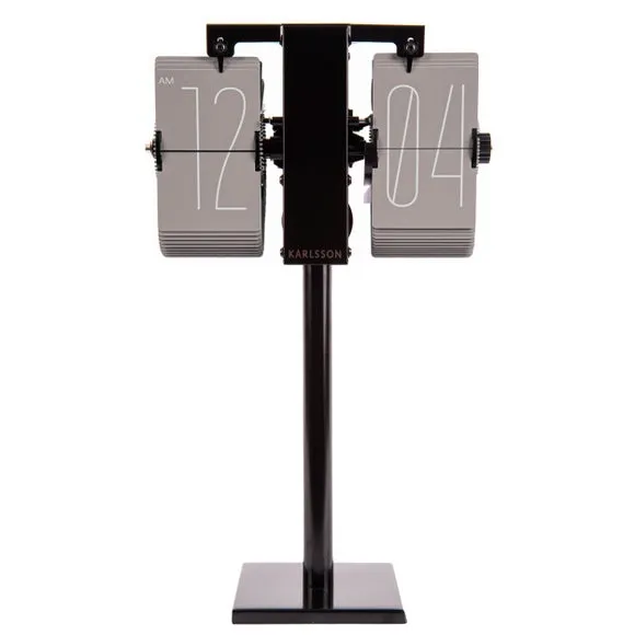 Mini Flip Desk Clock - Grey, Steel image
