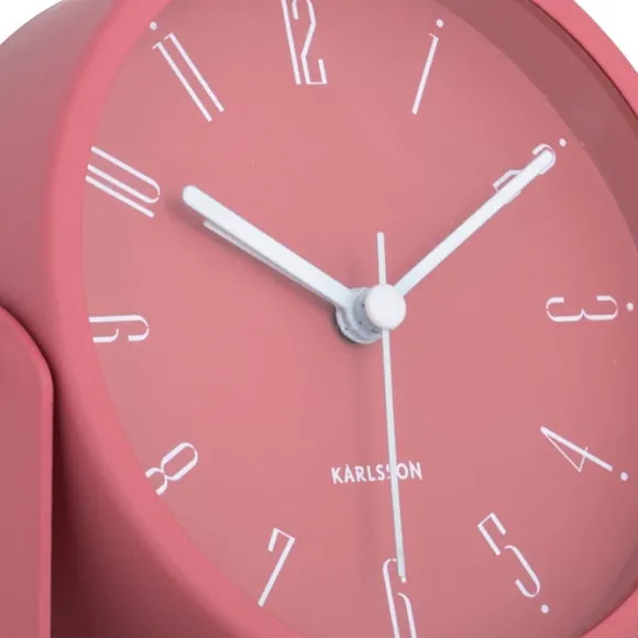 Round Alarm Clock with Numbers - Red, Iron
