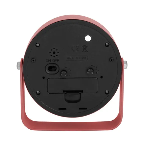 Round Alarm Clock with Numbers - Red, Iron