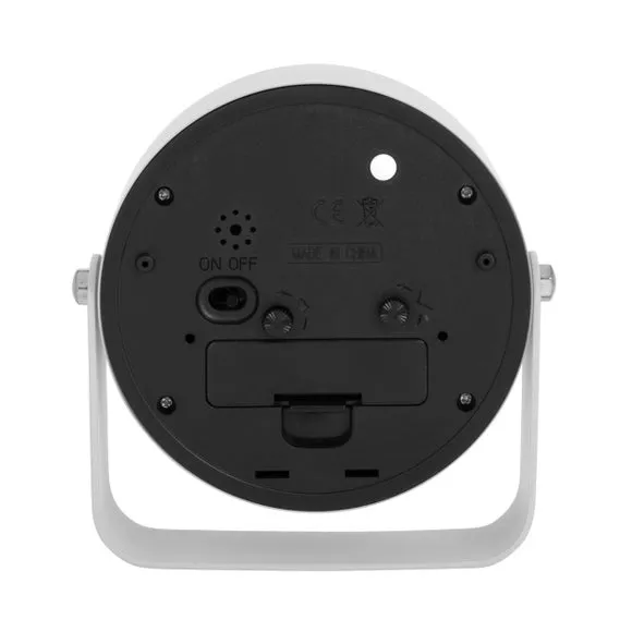 Round Alarm Clock with Numbers - White, Iron