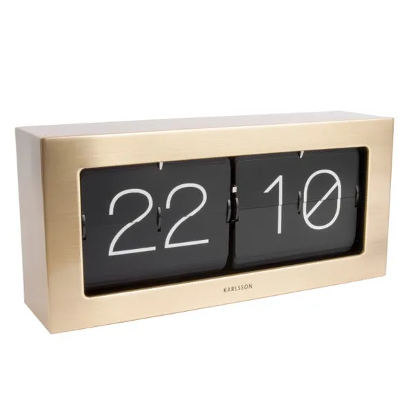 XL Flip Mantel Clock with Cards - Gold