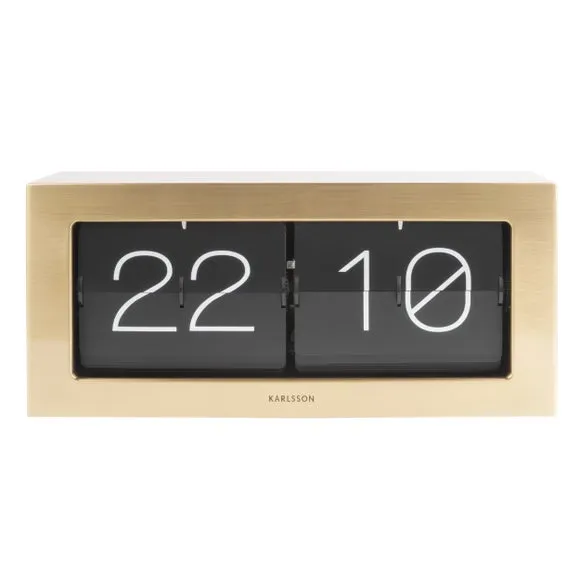 XL Flip Mantel Clock with Cards - Gold