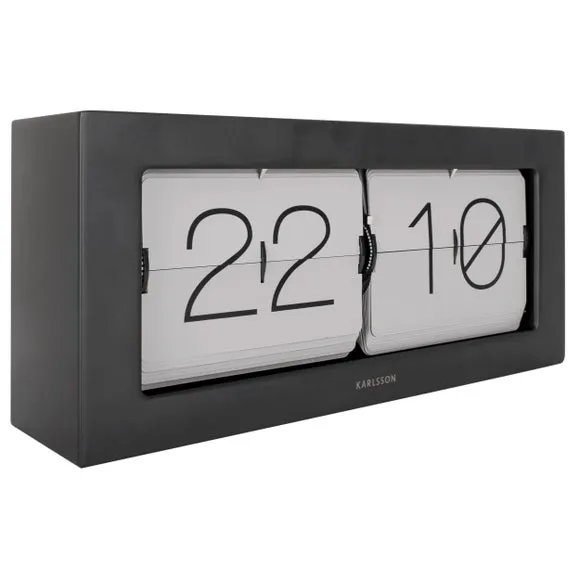XL Flip Mantel Clock with Cards - Grey