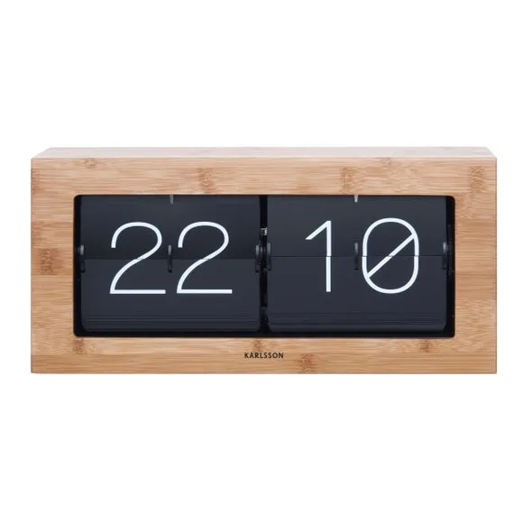 XL Flip Mantel Clock with Cards - Natural