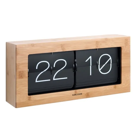 XL Flip Mantel Clock with Cards - Natural