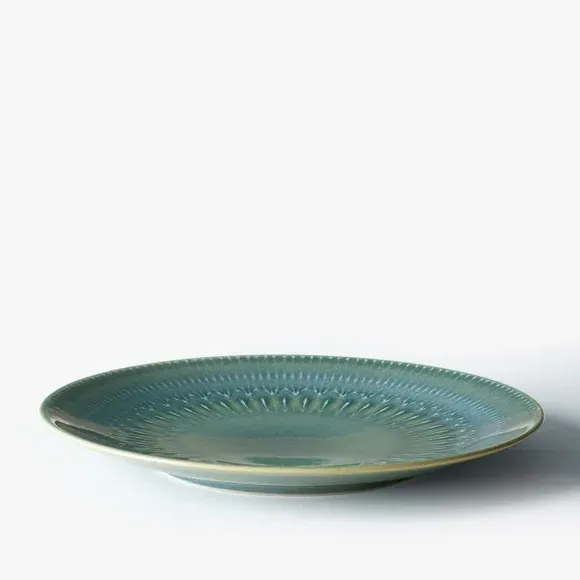 Set of 2 Dinner Plates - Green, Stoneware