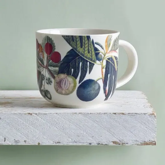 Set of 2 Floral Mugs - White, Fine China image