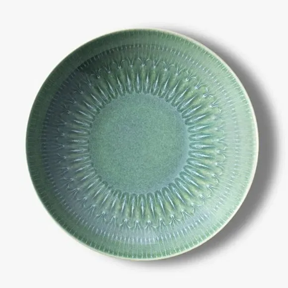 Set of 2 Pasta Bowls - Green, Stoneware