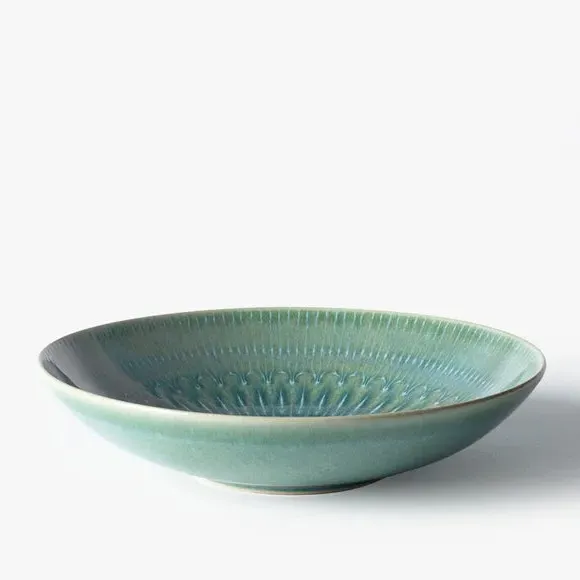 Set of 2 Pasta Bowls - Green, Stoneware image