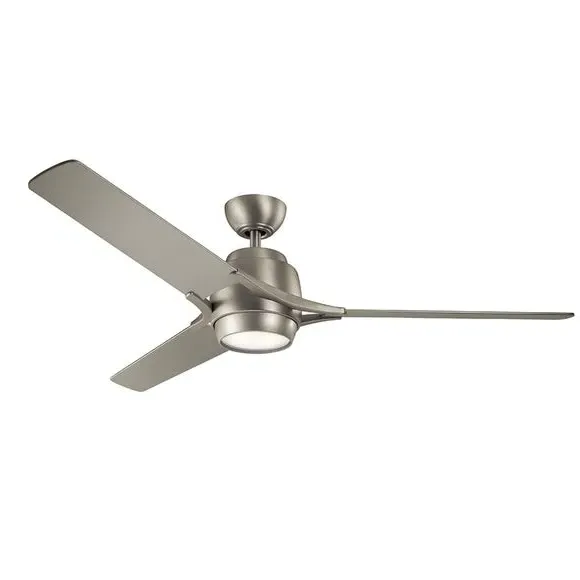 Ceiling Fan with LED Light & Remote - Silver image