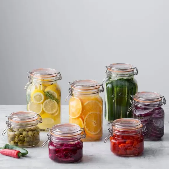 1.5L Square Storage Jar with Clip Lid - Clear