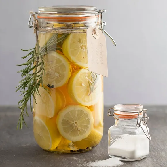 2L Round Storage Jar with Clip Lid - Clear Glass