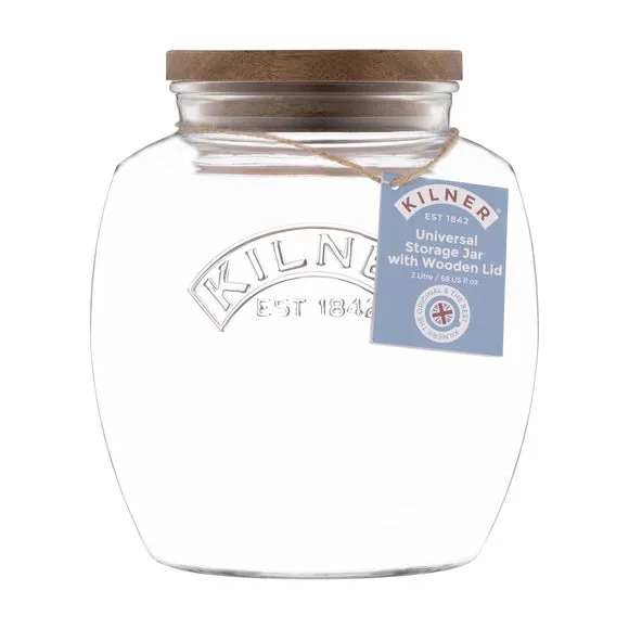 2L Storage Jar with Airtight Seal - Clear, Glass