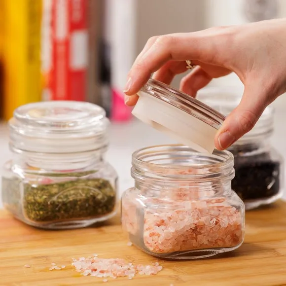 3-Piece Storage Jar Set with Push Lid - Clear