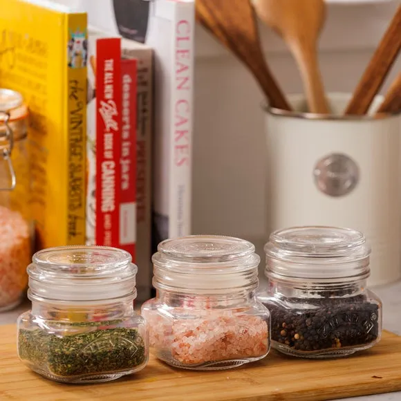 3-Piece Storage Jar Set with Push Lid - Clear