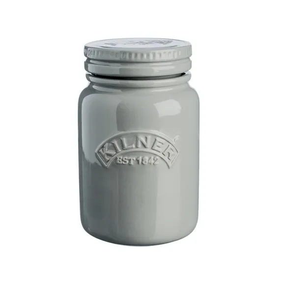 600ml Storage Jar with Push Lid - Natural, Ceramic