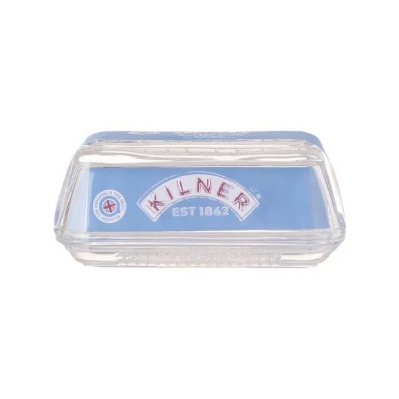 Butter Dish with Ridged Base - Clear, Glass