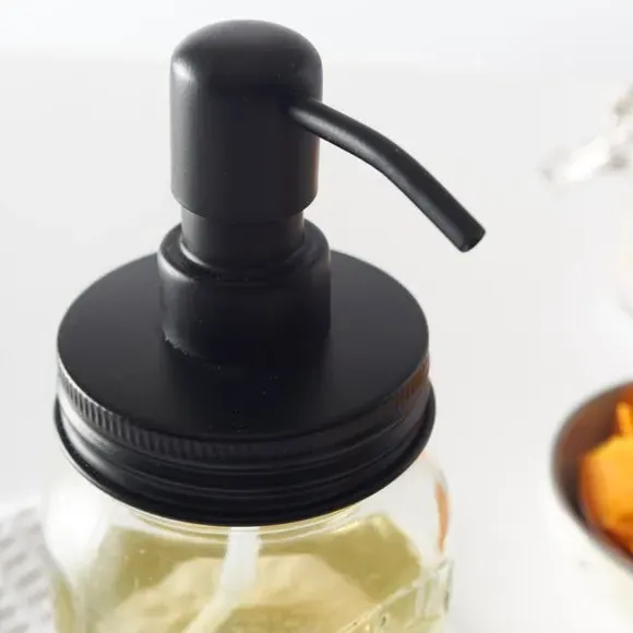Soap Dispenser with Steel Pump - Clear, Glass