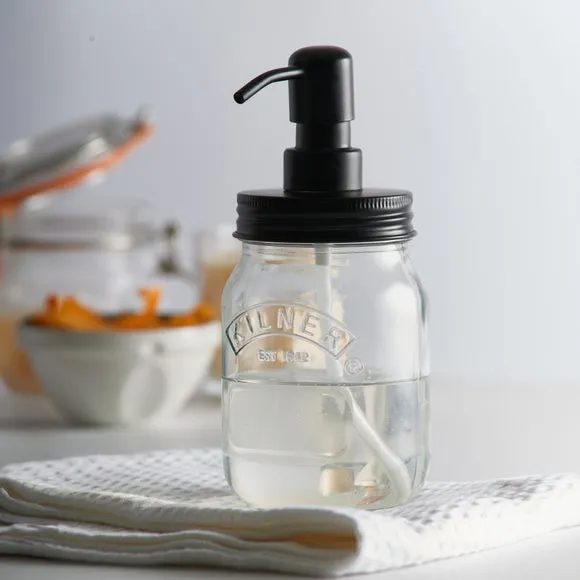 Soap Dispenser with Steel Pump - Clear, Glass image