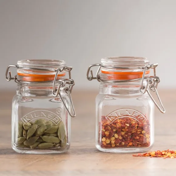 Square Spice Jar with Clip Top - Clear, Glass image