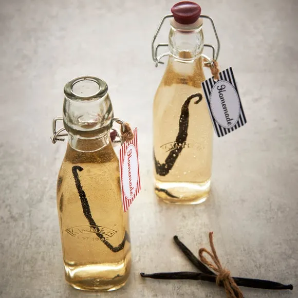 Square Storage Bottle with Clip Top - Clear Glass