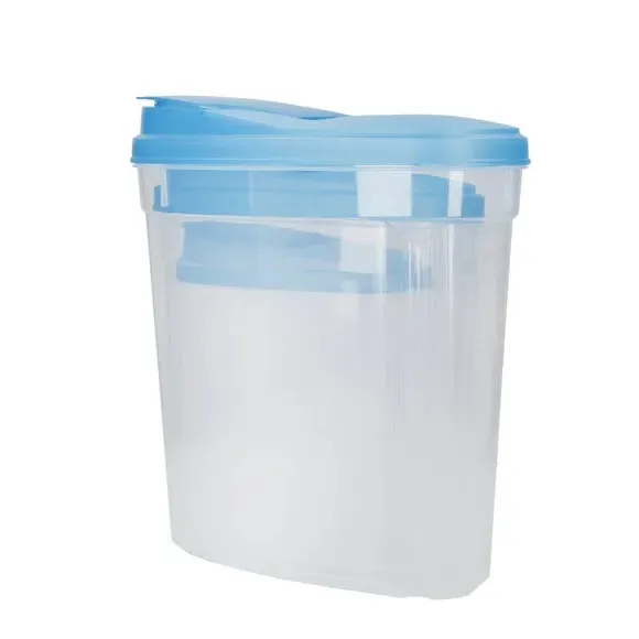 3-Piece Food Storage Set with Lids - Blue, Plastic
