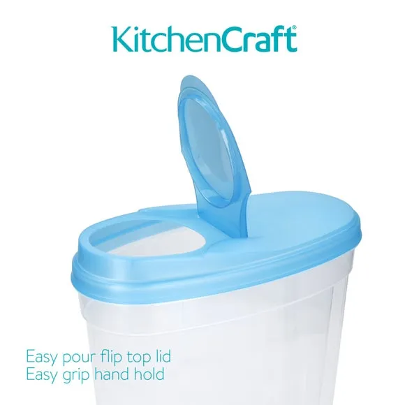 3-Piece Food Storage Set with Lids - Blue, Plastic