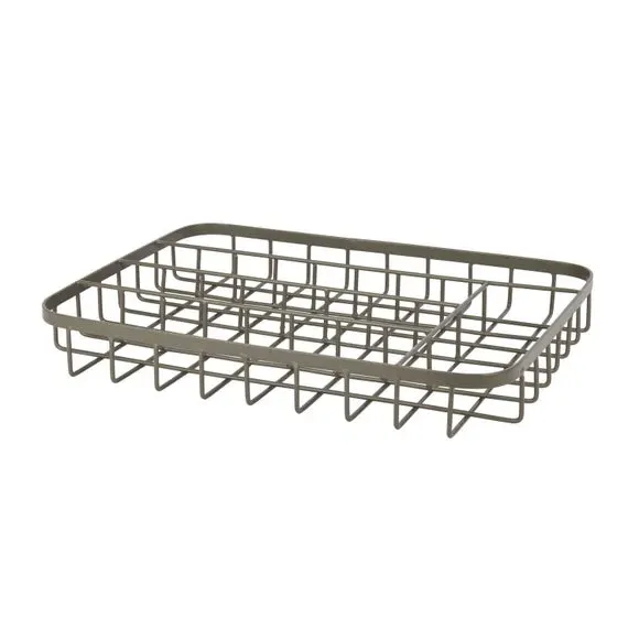 Compact Wire Cutlery Tray - Grey, Iron