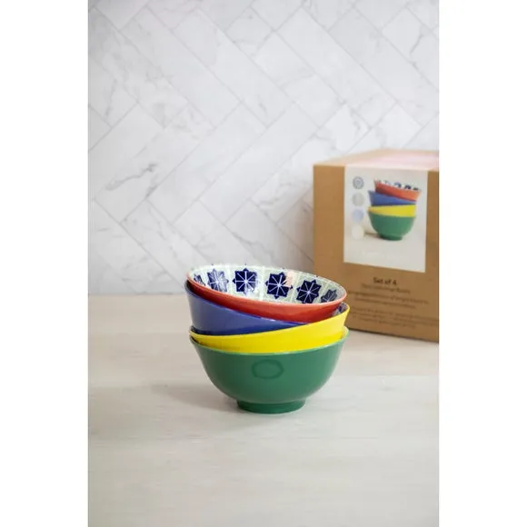 Set of 4 Ceramic Serving Bowls - Blue, Stoneware image