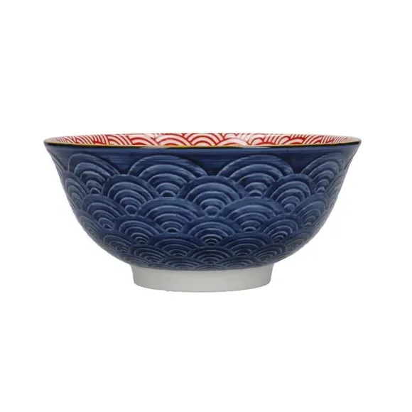 Set of 4 Serving Bowls - Blue, Ceramic