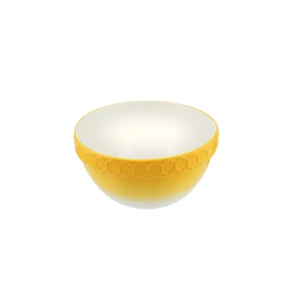1L Pudding Basin with Honeycomb Rim - Yellow
