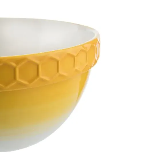 1L Pudding Basin with Honeycomb Rim - Yellow