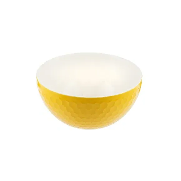20cm Mixing Bowl with Embossed Design - Yellow