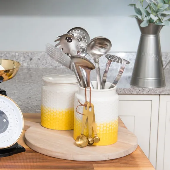 Honeycomb Utensil Holder - Yellow image