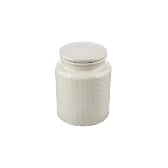 Kitchen Canister with Honeycomb Design - Grey