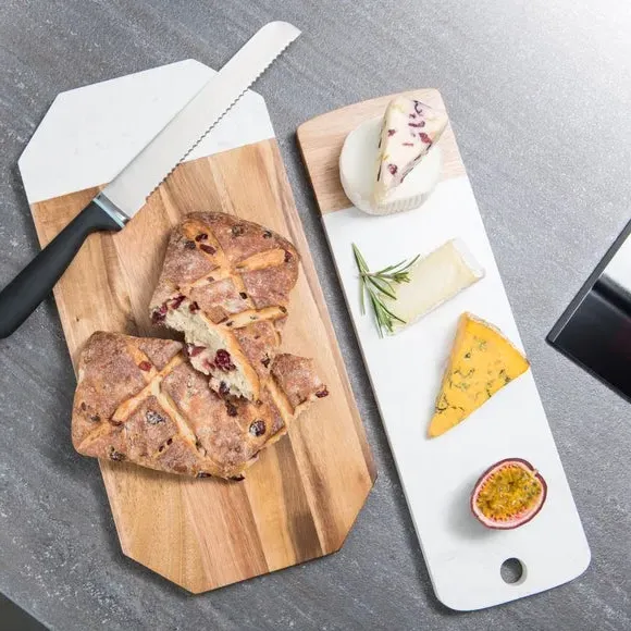 Rectangular Serving Board - White, Marble