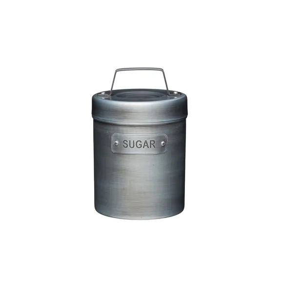 3-Piece Canister Set Tea Coffee Sugar - Silver