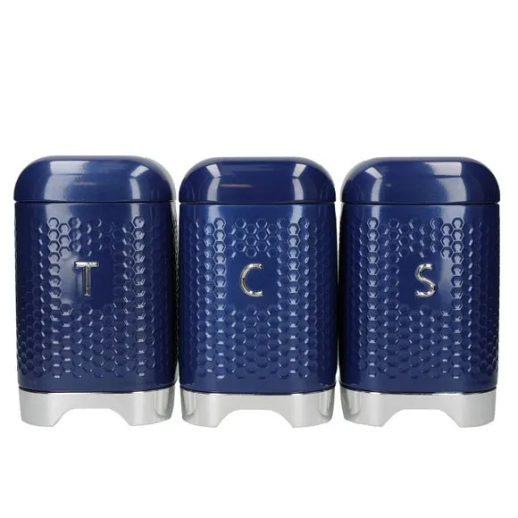 3-Piece Canister Set with Labels - Midnight, Steel