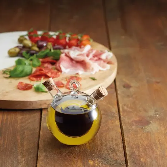 Dual Oil Vinegar Bottle Set - Clear, Glass