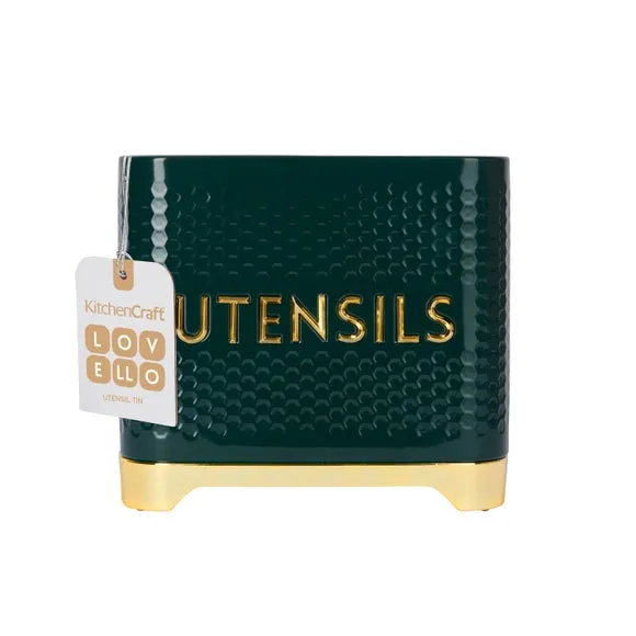 Rectangular Utensil Holder - Green, Steel