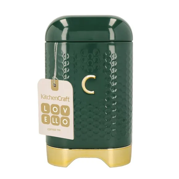 Square Storage Canister with Lid - Green, Steel