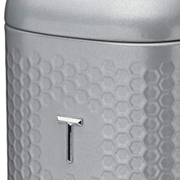 Square Storage Canister with Lid - Grey, Steel