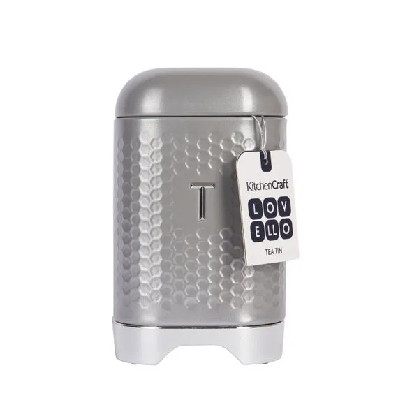 Square Storage Canister with Lid - Grey, Steel
