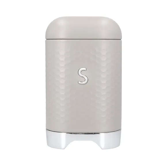 Square Storage Canister with Lid - Latte, Steel