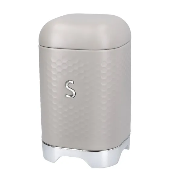 Square Storage Canister with Lid - Latte, Steel