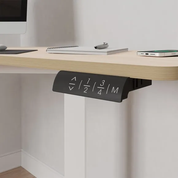 Corner Height Adjustable Desk - Ash, Plywood