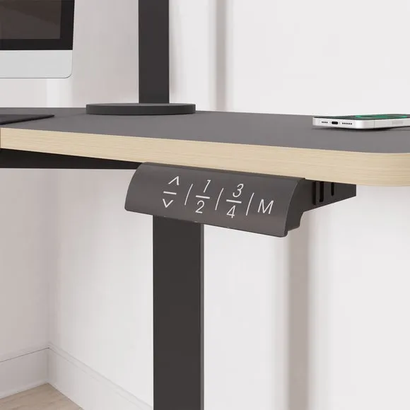 Corner Height Adjustable Desk - Black, Plywood