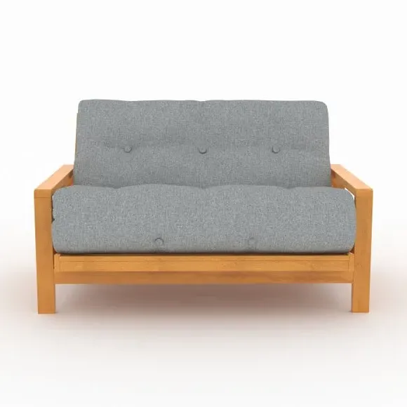 2-Seater Futon Sofa Bed - Grey, Cotton
