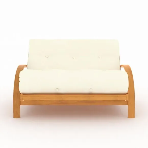 2-Seater Futon Sofa Bed - Natural, Cotton
