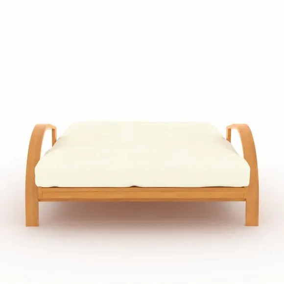2-Seater Futon Sofa Bed - Natural, Cotton